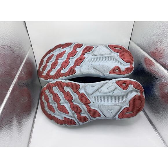 Hoka One One Clifton 9 Size 7.5 Blue Evening Sky Coral Running Athletic Shoes - Picture 7 of 8
